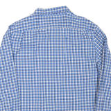 NAUTICA Mens Blue & White Checked Shirt 2XL Cotton Blend Long Sleeve Button