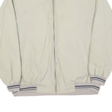 HAPPY LIFE Mens Cream Jacket L Polyester Blend Zip Plain Lightweight Casual