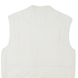 CAPE UNION Mens White M Cotton Blend Jacket Regular Fit Zip Utility Vest