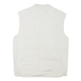 CAPE UNION Mens White M Cotton Blend Jacket Regular Fit Zip Utility Vest