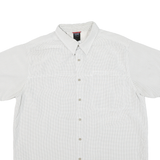 THE NORTH FACE Mens White & Beige Check Short Sleeve Shirt L Lightweight Casual