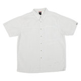 THE NORTH FACE Mens White & Beige Check Short Sleeve Shirt L Lightweight Casual