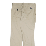 DICKIES Mens Cotton Blend Beige Regular Fit Straight Leg Trousers W32 L32