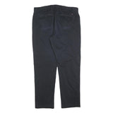 TOMMY HILFIGER Mens Cotton Blend Black Regular Fit Straight Trousers W36 L32 Zip