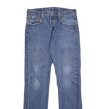 LEVI'S 501 Mens Jeans Blue Regular Straight Denim Medium W30 L34 Classic Button