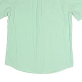 CHAPS Mens Green Check Shirt L Button-Down Collar Short Sleeve Cotton Blend