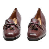 DAMART Loafer Shoes Maroon Leather Womens UK 5