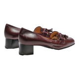 DAMART Loafer Shoes Maroon Leather Womens UK 5