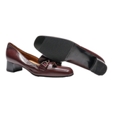 DAMART Loafer Shoes Maroon Leather Womens UK 5