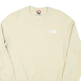 THE NORTH FACE Mens Cream Sweatshirt Crew Neck S Cotton Blend Lightweight