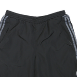ADIDAS Mens Black Sports Casual Shorts L W32 Polyester Blend Three Stripe