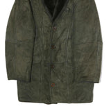 Womens Green Polyester Button Jacket XL Soft Touch Long Sleeve Classic Fit