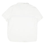 CALVIN KLEIN Mens White & Taupe Stripe Short Sleeve Polo Shirt XL Casual