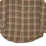 CHAPS RALPH LAUREN Mens Brown & Beige Check Shirt L Cotton Blend Casual Long