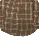 CHAPS RALPH LAUREN Mens Brown & Beige Check Shirt L Cotton Blend Casual Long