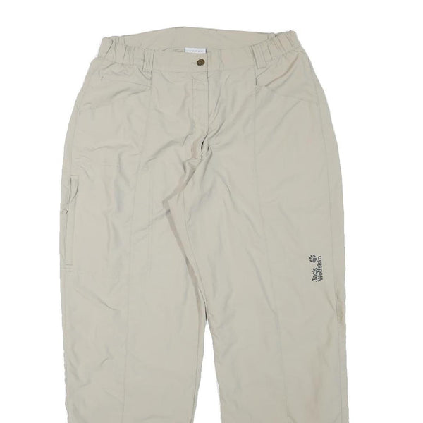 JACK WOLFSKIN Womens Polyester Blend Beige Relaxed Straight Trousers W28 L28