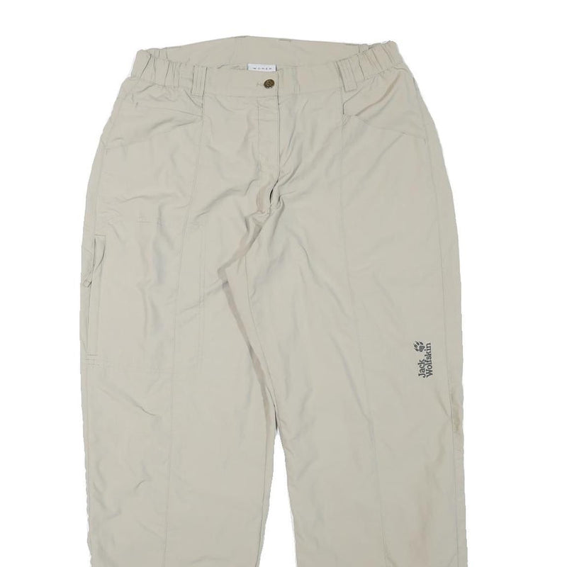 JACK WOLFSKIN Womens Polyester Blend Beige Relaxed Straight Trousers W28 L28