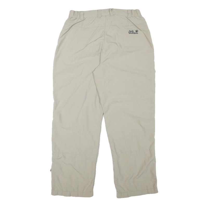 JACK WOLFSKIN Womens Polyester Blend Beige Relaxed Straight Trousers W28 L28