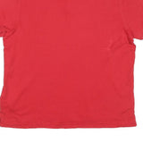 TOMMY HILFIGER Mens Red Short Sleeve Plain Polo Shirt L Cotton Blend