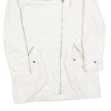 MINT VELVET Womens White Cotton Blend Button Jacket UK 8 Plain Long Sleeve