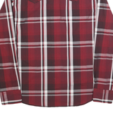WRANGLER Mens Red & Black Check Shirt M Western Style Cotton Blend Long Sleeve