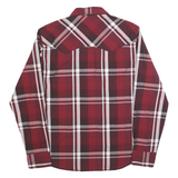 WRANGLER Mens Red & Black Check Shirt M Western Style Cotton Blend Long Sleeve