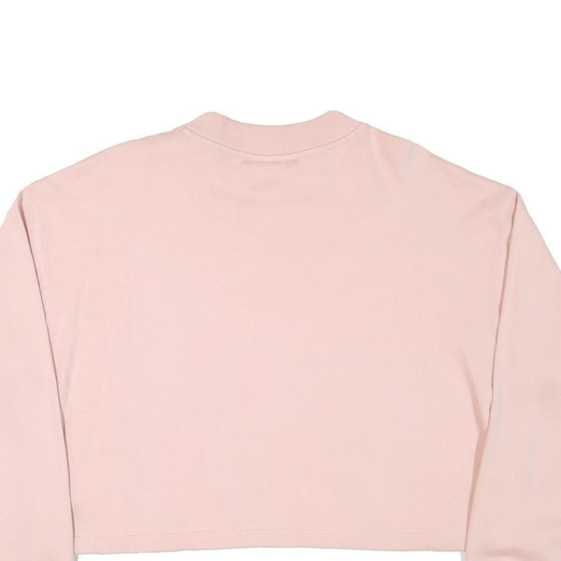 CHAMPION Womens Pink Cropped Crew Neck Sweatshirt XL Embroidered Logo Casual