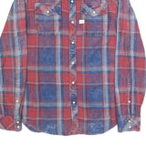 G-STAR Mens Red & Blue Plaid Cotton Shirt S Button Casual Workstyle