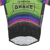 CASTRELLI Mens Green & Black Graphic Cycling Jersey XL Short Sleeve Crew Neck