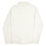 FILA Womens White Zip Jacket L Polyester Fleece Plain Warm Comfort Casual