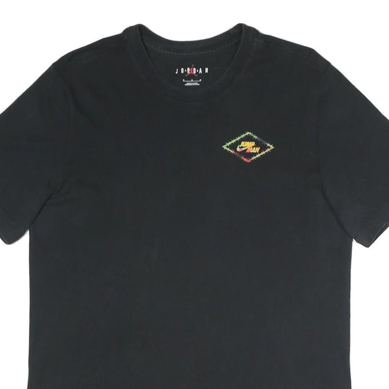AIR JORDAN Mens Black Graphic T-Shirt M Short Sleeve Crew Neck Jumpman Logo