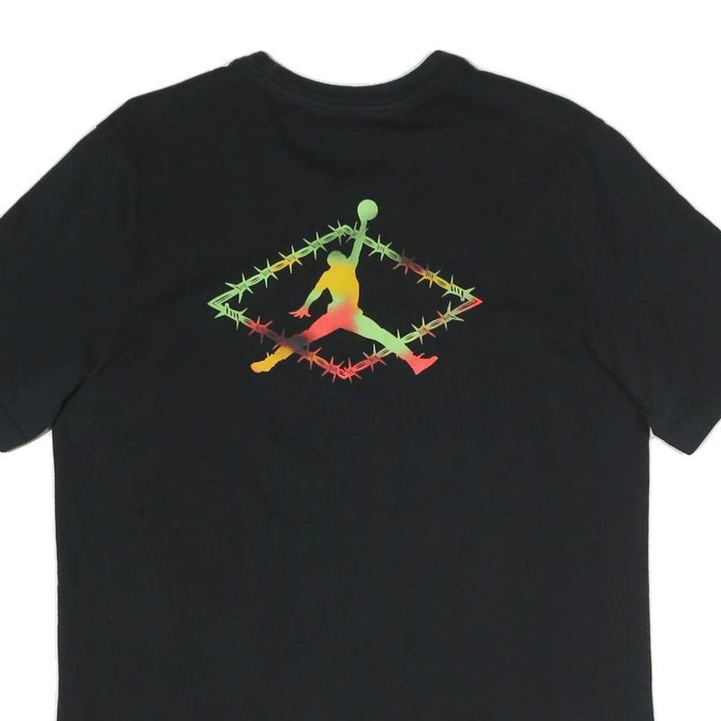 AIR JORDAN Mens Black Graphic T-Shirt M Short Sleeve Crew Neck Jumpman Logo