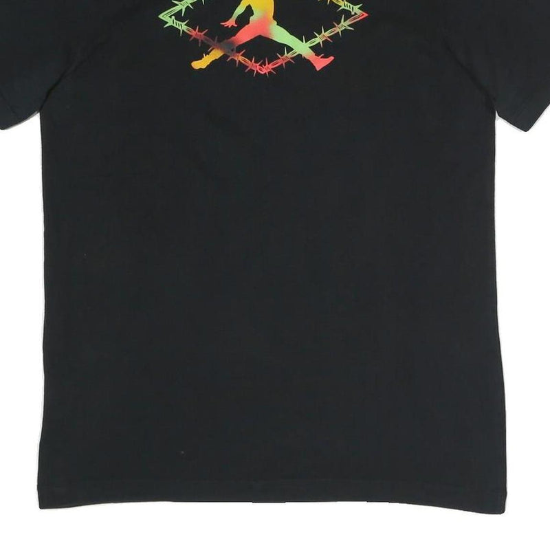AIR JORDAN Mens Black Graphic T-Shirt M Short Sleeve Crew Neck Jumpman Logo