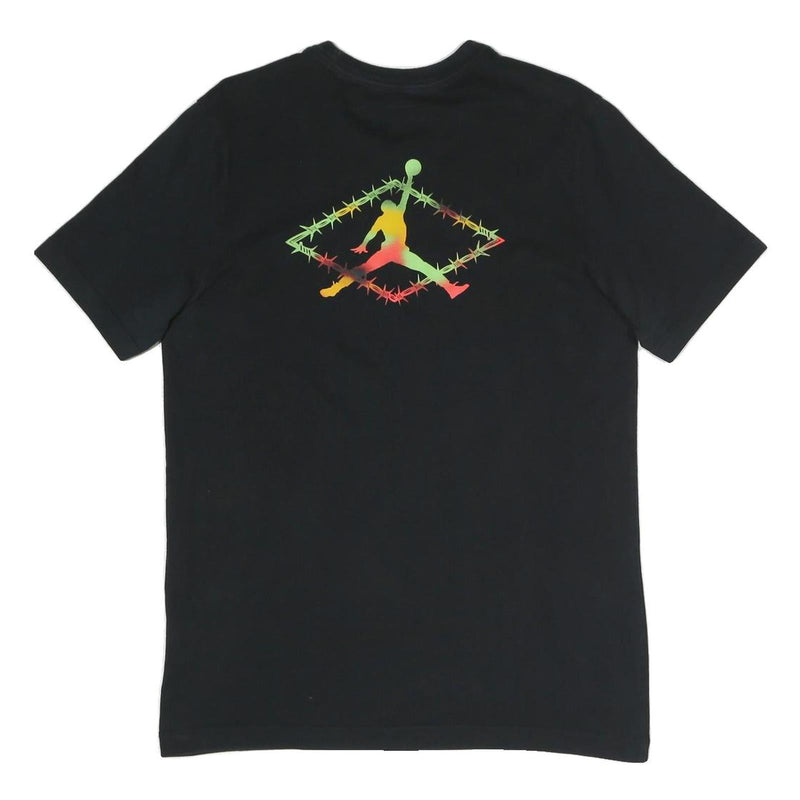 AIR JORDAN Mens Black Graphic T-Shirt M Short Sleeve Crew Neck Jumpman Logo