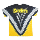 MAJESTIC Mens Black & Yellow Steelers Graphic T-Shirt L Short Sleeve Crew Neck