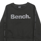 BENCH Womens Black Crew Neck XS Sweatshirt Cotton Blend Logo Printed