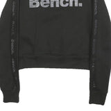 BENCH Womens Black Crew Neck XS Sweatshirt Cotton Blend Logo Printed