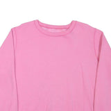 HANES Womens Pink Sweatshirt Crew Neck L Cotton Blend Casual Pullover Top