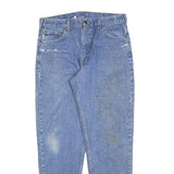 CARHARTT Mens Regular Fit Blue Denim Jeans W36 L32 Workwear Zip Closure