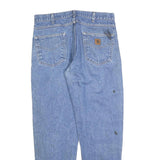 CARHARTT Mens Regular Fit Blue Denim Jeans W36 L32 Workwear Zip Closure