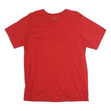 CALVIN KLEIN Mens Red T-Shirt L Short Sleeve Crew Neck Classic Cotton Comfort
