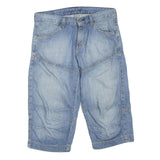 MUSTANG Mens Denim Blue Casual Shorts M W34 Cotton Blend Relaxed Fit