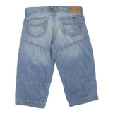 MUSTANG Mens Denim Blue Casual Shorts M W34 Cotton Blend Relaxed Fit