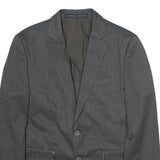 ZARA Mens Grey Button Jacket L Cotton Blend Classic Blazer Formal Stylish