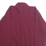 CHEROKEE Mens Maroon Plain Cotton Shirt M Button Down Long Sleeve Casual
