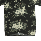 YNC Mens Black & Cream Floral Cotton Short Sleeve Shirt M Summer Casual Tropical