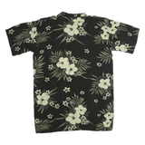 YNC Mens Black & Cream Floral Cotton Short Sleeve Shirt M Summer Casual Tropical