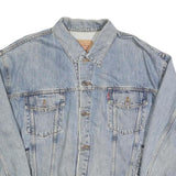 LEVI'S Mens Blue Denim Jacket L Cotton Classic Button Front Casual Lightweight