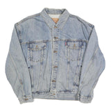 LEVI'S Mens Blue Denim Jacket L Cotton Classic Button Front Casual Lightweight