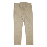 LEVI'S Mens Slim Beige Cotton Blend Trousers W36 L32 Zip Closure Stylish Comfort